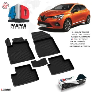 Renault Clio 5 4D Havuzlu Paspas 2019-2026 A+Kalite
