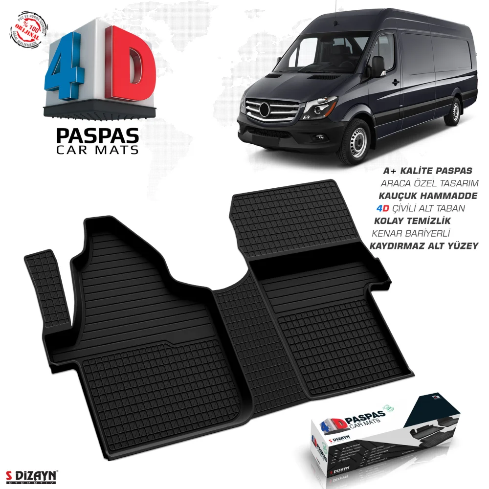 Mercedes Sprinter W906 4D Havuzlu Paspas 2006-2013 Ön Çift Koltuk