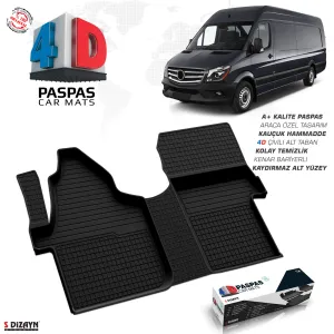 Drs Tuning Mercedes Sprinter W906 4D Havuzlu Paspas 2006-2013 Ön Çift Koltuk