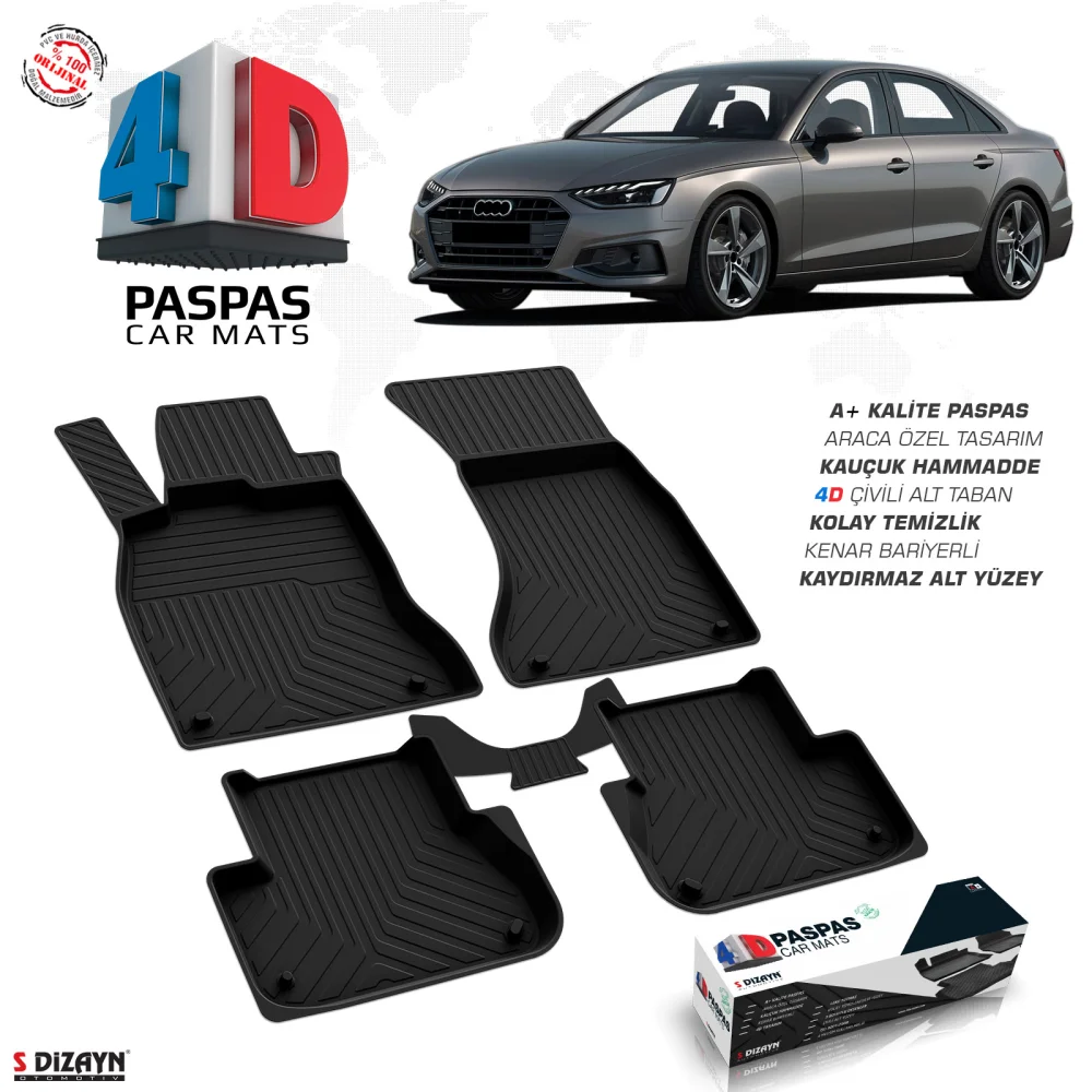 Audi A4 B10 4D Havuzlu Paspas 2019 Üzeri A+Kalite