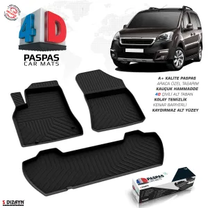 Peugeot Partner Tepee 4D Havuzlu Paspas 2008-2018 110 Hp A+Kalite