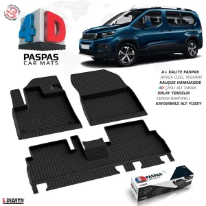 Peugeot Rifter 4D Havuzlu Paspas 2019-2023 A+Kalite