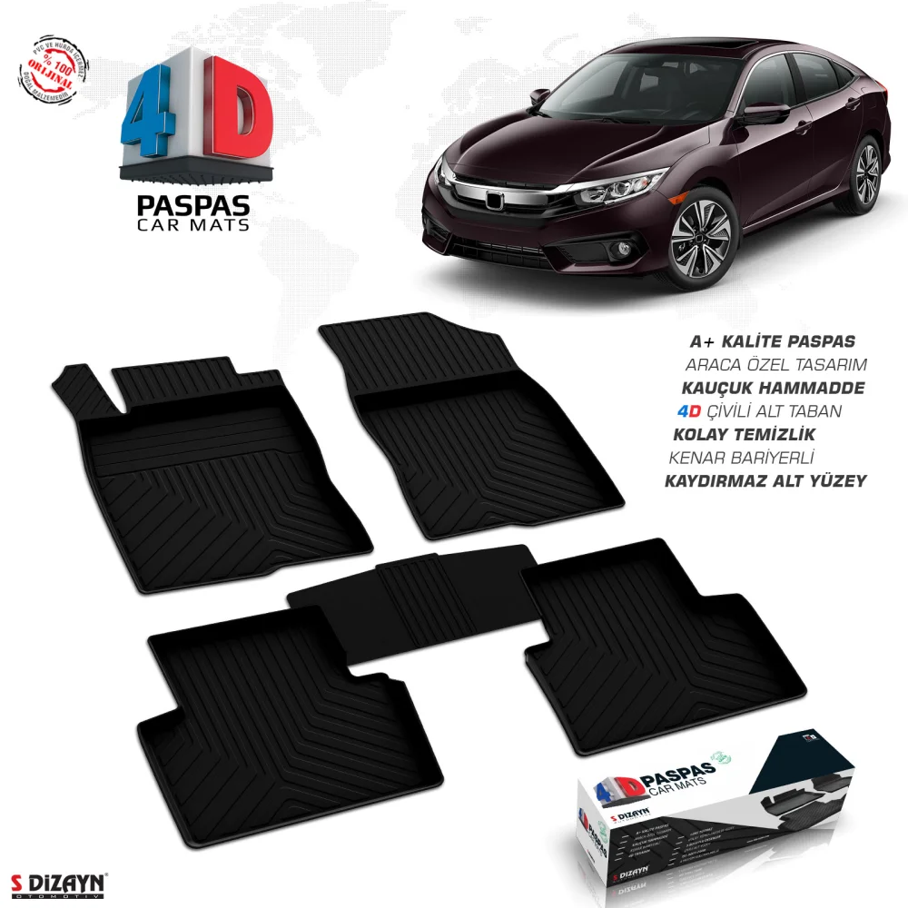 Honda Civic SD 4D Havuzlu Paspas 2016-2021 A+ Kalite