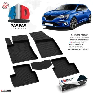 Renault Megane 4 Hb 4D Havuzlu Paspas 2016-2020 A+Kalite