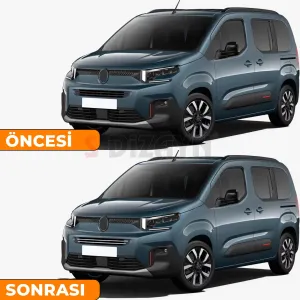 S-Dizayn Citroen Berlingo Makyajlı Krom Ön Tampon Çıtası 2 Prç 2024 Üzeri A+ Kalite thumb 5