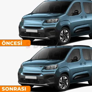 S-Dizayn Fiat Doblo 3 Krom Far Üst Çıtası 2 Prç. 2023 Üzeri A+ Kalite - Görsel 5