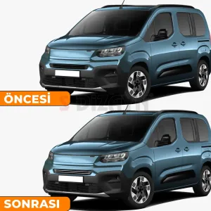 S-Dizayn Fiat Doblo 3 Krom Ön Tampon Çıtası 2 Prç 2023 Üzeri A+ Kalite - Görsel 5