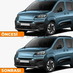 S-Dizayn Fiat Doblo 3 Krom Ön Panjur ve Far Üzeri Çıta Seti 3 Prç. 2023 Üzeri A+ Kalite - Görsel 5