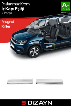 S-Dizayn Peugeot Rifter Krom İç Kapı Eşiği 2 Prç 2019 Üzeri A+ Kalite