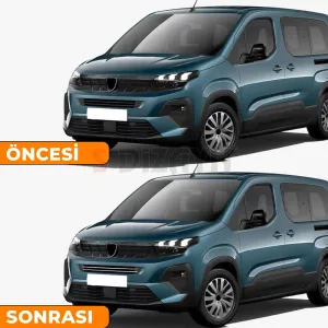 S-Dizayn Peugeot Rifter Makyajlı Krom Ön Tampon Çıtası 2 Prç 2024 Üzeri A+ Kalite thumb 5