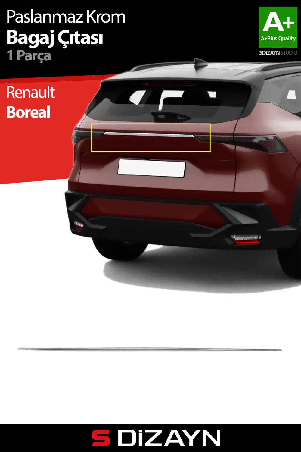 S-Dizayn Renault Boreal Mat Krom Bagaj Çıtası 2025 Üzeri A+ Kalite