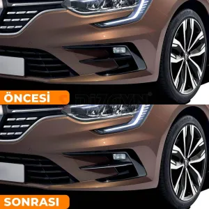 S-Dizayn Renault Megane 4 Makyajlı Krom Sis Çıtası 2 Prç 2020 Üzeri A+ Kalite thumb 5