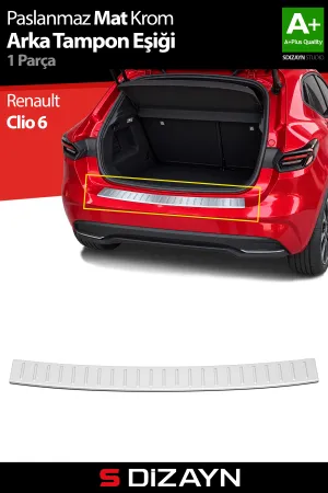 S-Dizayn Renault Clio 6 Krom Arka Tampon Eşiği (Mat Krom) 2025 Üzeri A+ Kalite