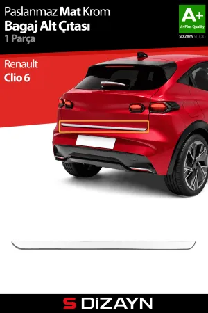 S-Dizayn Renault Clio 6 Krom Bagaj Alt Çıtası (Mat Krom) 2025 Üzeri A+ Kalite