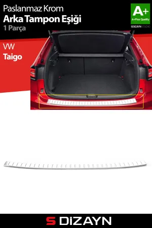 Volkswagen Taigo 2021-Günümüz (CS) uyumlu VW Krom Arka Tampon Eşiği 2020 Üzeri A+ Kalite modelleri Oto Aksesuar Shop'de. Kaliteli malzeme, hızlı kargo ve