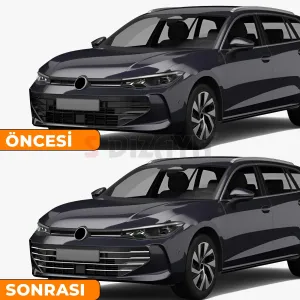 VW Passat B9 Sw Krom Ön Tampon Çıtası 9 Prç. 2024 Üzeri A+ Kalite - Görsel 5