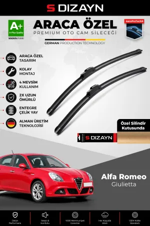 S-Dizayn Alfa Romeo Giulietta Ön Cam Silecek Seti 2010-2020 Premium Araca Özel 60-45 Cm  A+ Kalite