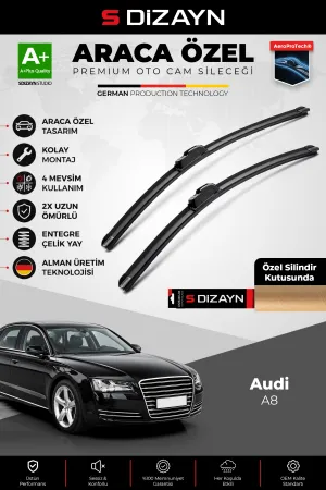 S-Dizayn Audi A8 Ön Cam Silecek Seti 2010-2017 Premium Araca Özel 60-55 Cm  A+ Kalite