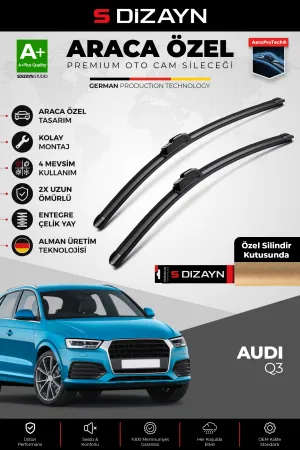 S-Dizayn Audi Q3 Ön Cam Silecek Seti 2011-2018 Premium Araca Özel 60-53 Cm  A+ Kalite