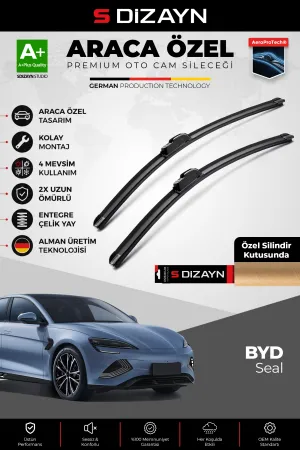 S-Dizayn BYD Seal Ön Cam Silecek Seti 2022 Üzeri Premium Araca Özel 60-48 Cm  A+ Kalite