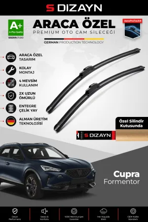 S-Dizayn Cupra Formentor Ön Cam Silecek Seti 2020 Üzeri Premium Araca Özel 65-45 Cm  A+ Kalite