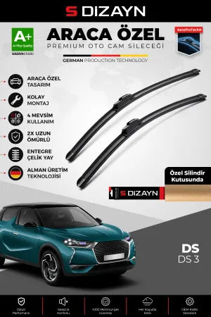 S-Dizayn DS DS3 Ön Cam Silecek Seti 2018 Üzeri Premium Araca Özel 60-40 Cm  A+ Kalite
