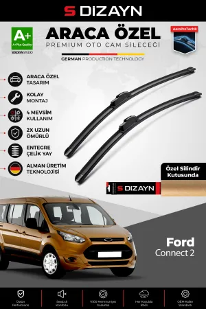 S-Dizayn Ford Connect 2 Ön Cam Silecek Seti 2014-2023 Premium Araca Özel 75-70 Cm  A+ Kalite