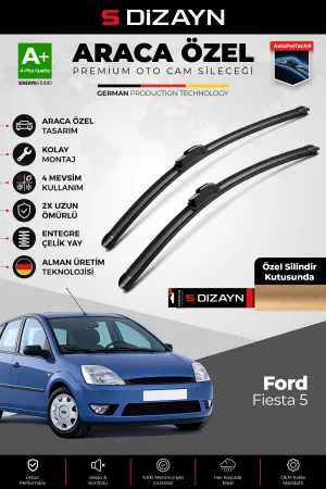 S-Dizayn Ford Fiesta Ön Cam Silecek Seti 2001-2008 Premium Araca Özel 55-40 Cm  A+ Kalite