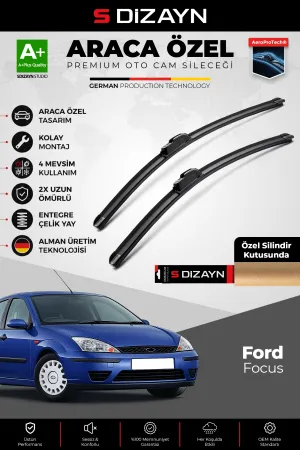 S-Dizayn Ford Focus 1 Ön Cam Silecek Seti 1998-2004 Premium Araca Özel 55-48 Cm  A+ Kalite