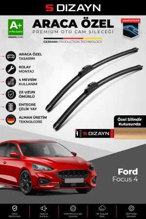 S-Dizayn Ford Focus 4 Ön Cam Silecek Seti 2019 Üzeri Premium Araca Özel 65-50 Cm  A+ Kalite