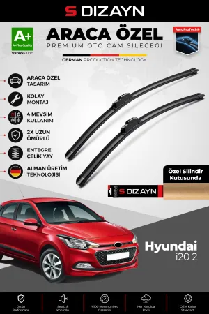 S-Dizayn Hyundai I20 Ön Cam Silecek Seti 2014-2020 Premium Araca Özel 60-40 Cm  A+ Kalite
