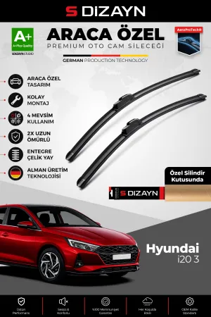 S-Dizayn Hyundai I20 Ön Cam Silecek Seti 2020 Üzeri Premium Araca Özel 60-38 Cm  A+ Kalite