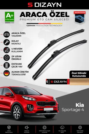 S-Dizayn Kia Sportage Ön Cam Silecek Seti 2016-2021 Premium Araca Özel 65-40 Cm  A+ Kalite
