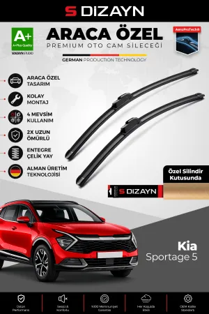 S-Dizayn Kia Sportage Ön Cam Silecek Seti 2021 Üzeri Premium Araca Özel 65-45 Cm  A+ Kalite