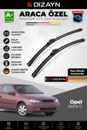 S-Dizayn Opel Astra G Ön Cam Silecek Seti 1998-2004 Premium Araca Özel 50-48 Cm  A+ Kalite