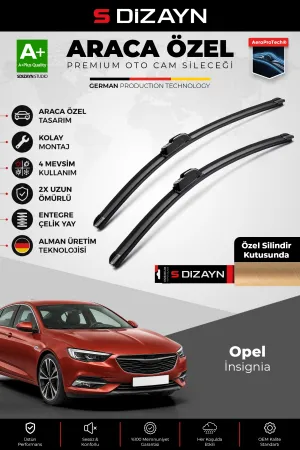 S-Dizayn Opel İnsignia Ön Cam Silecek Seti 2017 Üzeri Premium Araca Özel 60-50 Cm  A+ Kalite