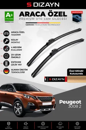 Peugeot 3008 2 Ön Cam Silecek Seti 2016-2023 Premium Araca Özel 70-40 Cm A+ Kalite