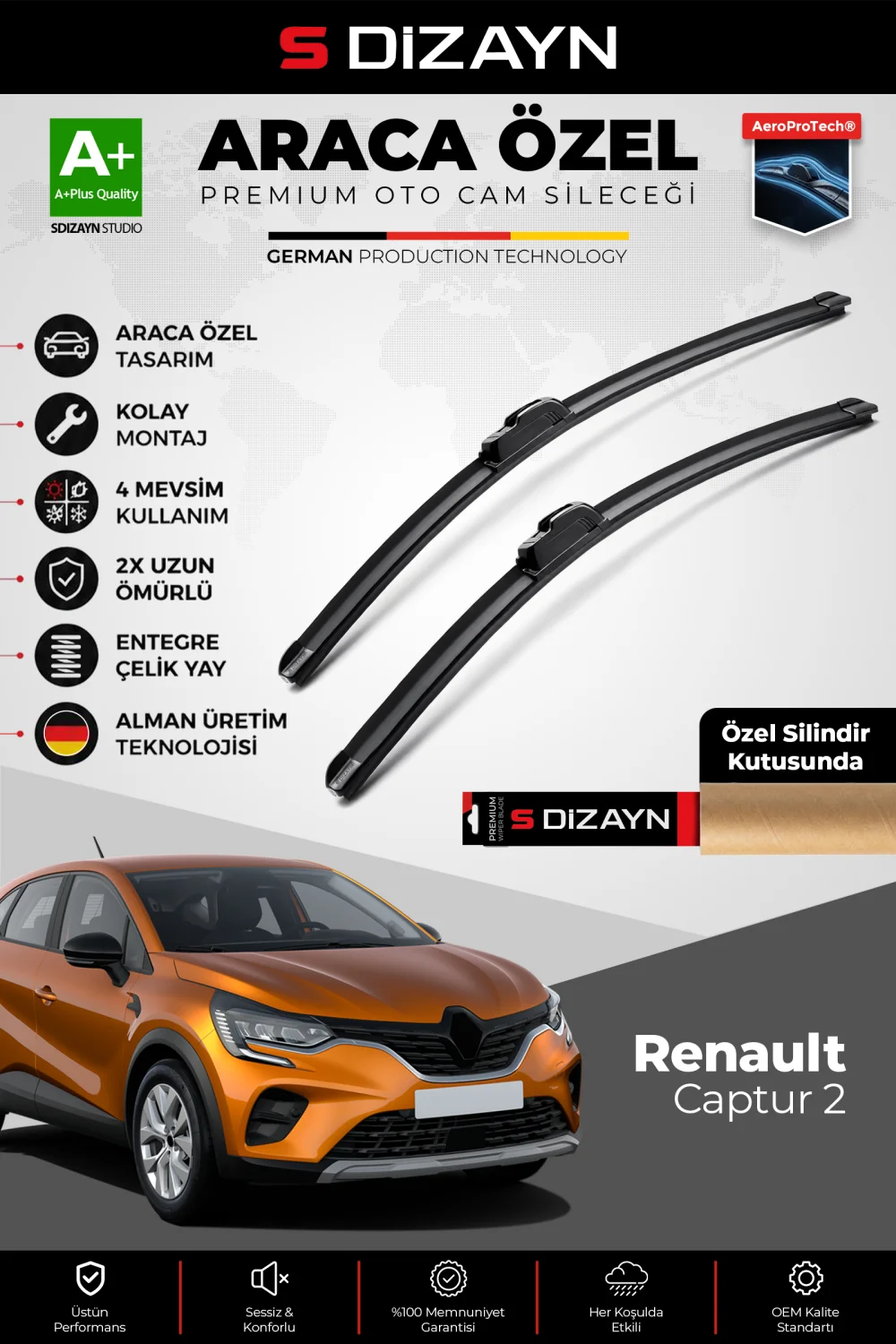 Renault Captur Ön Cam Silecek Seti 2020 Üzeri Premium Araca Özel 70-35 Cm  A+ Kalite