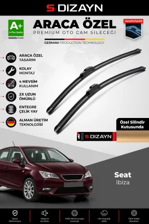 S-Dizayn Seat Ibiza Ön Cam Silecek Seti 2012-2017 Premium Araca Özel 60-40 Cm  A+ Kalite