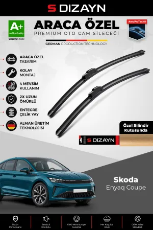 S-Dizayn Skoda Enyaq Coupe Ön Cam Silecek Seti 2025 Üzeri Premium Araca Özel 70-45 Cm  A+ Kalite