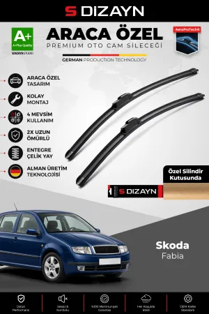 S-Dizayn Skoda Fabia Ön Cam Silecek Seti 1999-2007 Premium Araca Özel 53-48 Cm  A+ Kalite