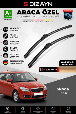 S-Dizayn Skoda Fabia Ön Cam Silecek Seti 2007-2014 Premium Araca Özel 53-53 Cm  A+ Kalite