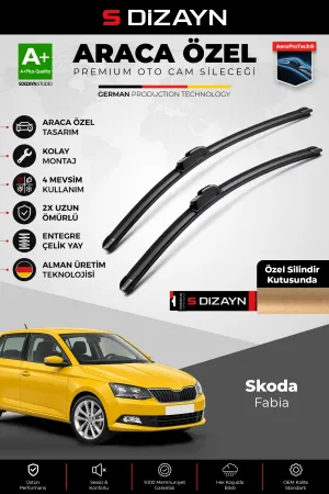 S-Dizayn Skoda Fabia Ön Cam Silecek Seti 2014-2021 Premium Araca Özel 60-40 Cm  A+ Kalite