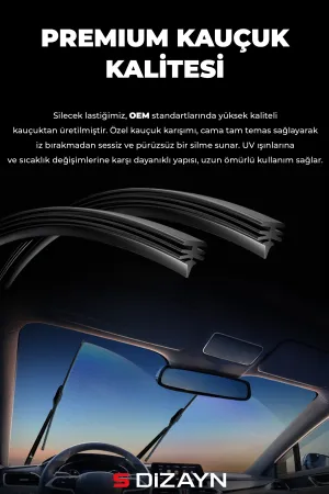 S-Dizayn Skoda SuperB Ön Cam Silecek Seti 2008-2015 Premium Araca Özel 60-45 Cm  A+ Kalite - Görsel 3
