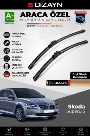 Skoda Superb Ön Cam Silecek Seti 2015-2023 Premium Araca Özel 65-45 Cm  A+ Kalite