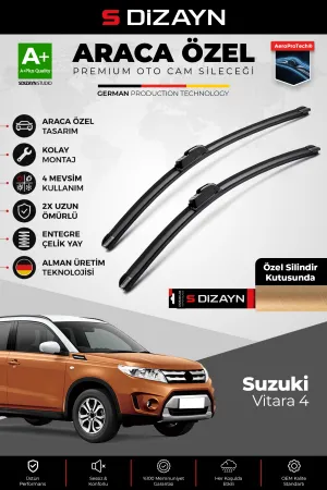 S-Dizayn Suzuki Vitara Ön Cam Silecek Seti 2015 Üzeri Premium Araca Özel 60-43 Cm  A+ Kalite