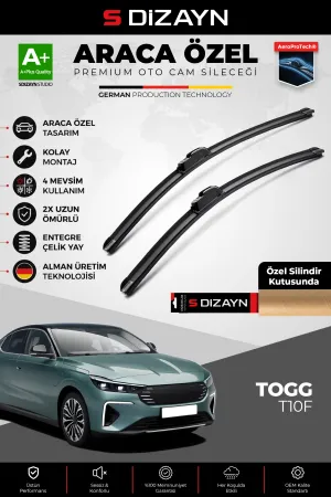 Togg T10F Ön Cam Silecek Seti 2025 Üzeri Premium Araca Özel 65-48 Cm  A+ Kalite
