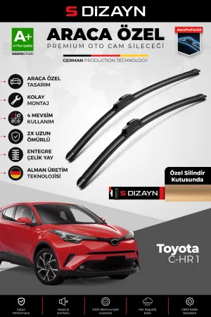 S-Dizayn Toyota C-Hr Ön Cam Silecek Seti 2016-2023 Premium Araca Özel 65-40 Cm  A+ Kalite