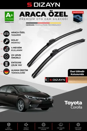 S-Dizayn Toyota Corolla Ön Cam Silecek Seti 2019 Üzeri Premium Araca Özel 70-35 Cm  A+ Kalite