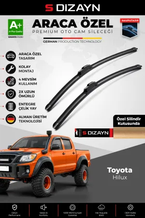 S-Dizayn Toyota Hilux Ön Cam Silecek Seti 2006-2015 Premium Araca Özel 53-48 Cm  A+ Kalite